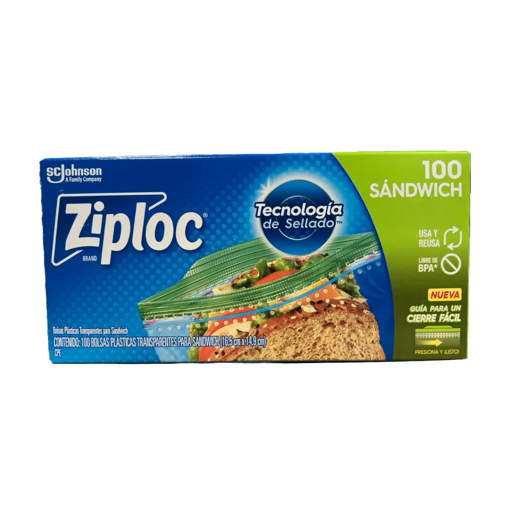 SC Johnson Bolsa Ziploc Sandwich 100's (Caja12u.)