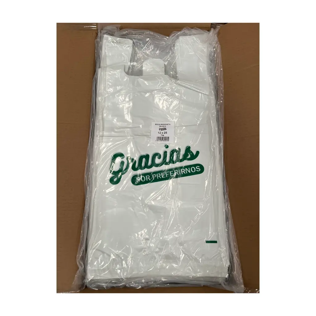 Bolsa Manilla Blanca C/impresion 12x25