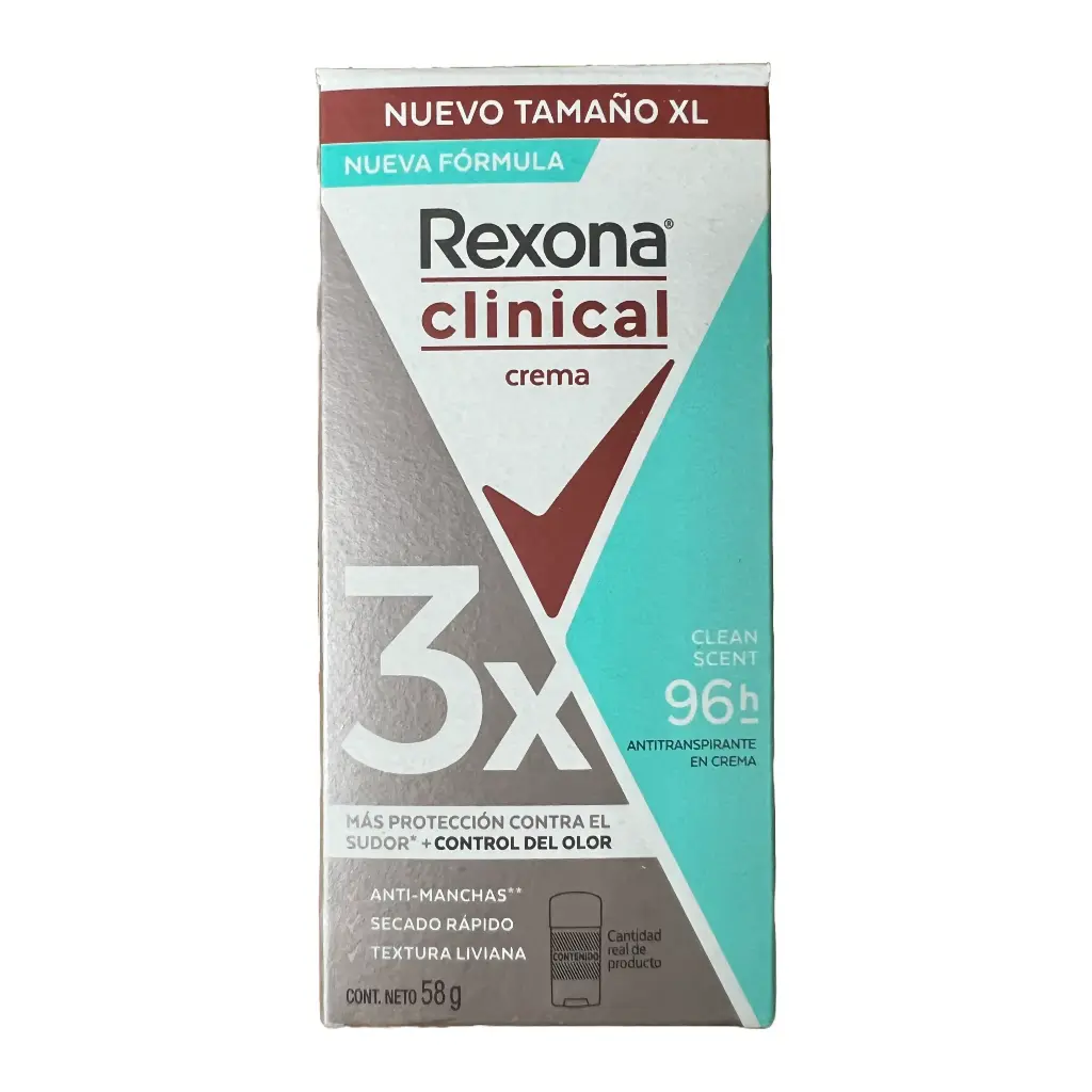 Deso. Rexona•Clinical Mujer XL Clean Scent (CAJA12u.)