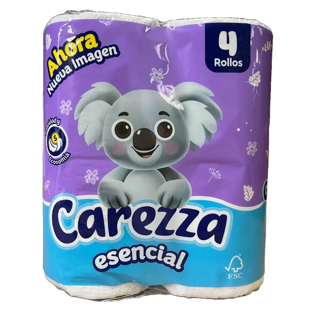 Papel Hig. Carezza 190H Dobles 4Rollos (Bulto12u.)