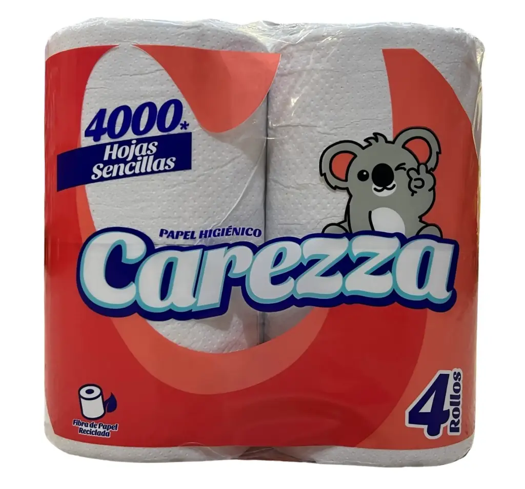 Papel Hig. Carezza 4000H Senc. 4Rollos (Bulto12u.)