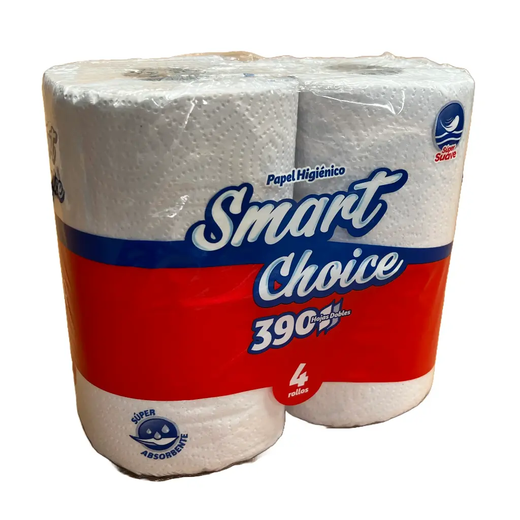 Papel Hig. Smart Choice 390HD 4Rollos (Bulto12u.)