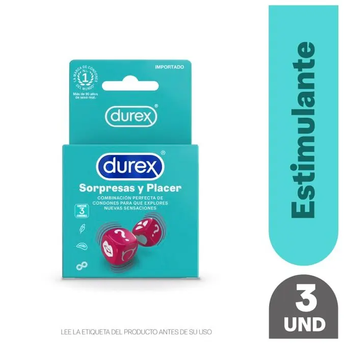 Preservativo Durex Sorpresas y Placer  (CAJA144u.)