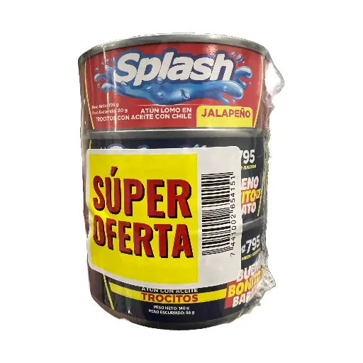 Atun Splash 2Troc.+Jalapeño 140g 3Pack (Caja24p.)