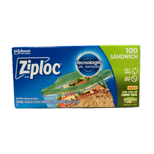 SC Johnson Bolsa Ziploc Sandwich 100's (Caja12u.)