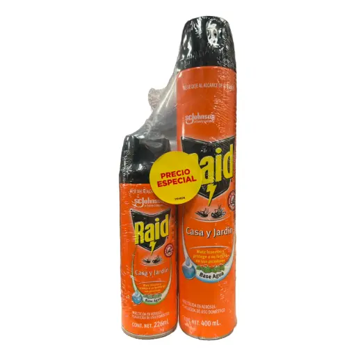 SC Johnson Raid Casa y Jardin 400ml+226ml 2Pack (Caja12pack)
