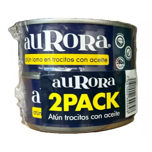 Atun Aurora Troc. 140g 2pack (Caja24p.)