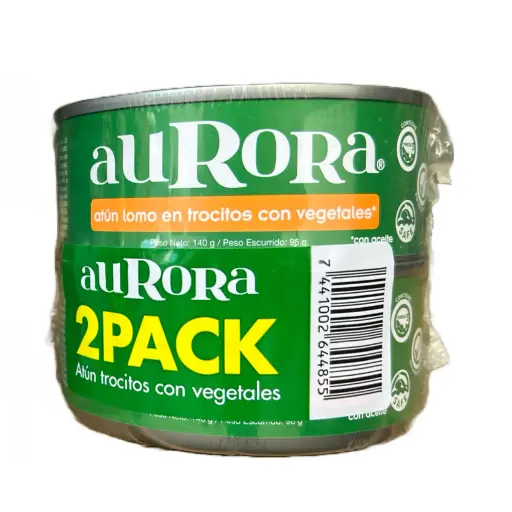 Atun Aurora Vegetales 140g 2pack (Caja24p.)