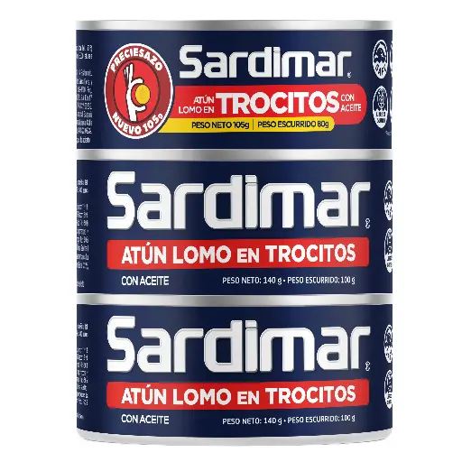 Atun Sardimar Troc. 140g 3pack (Caja24p.)