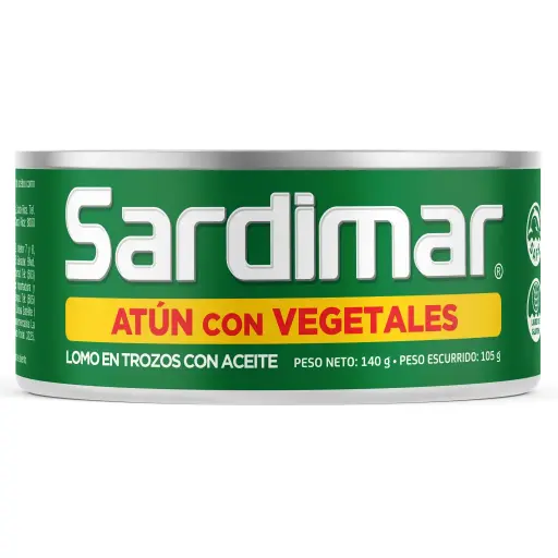 Atun Sardimar Vegetales 140g (Caja48u.)