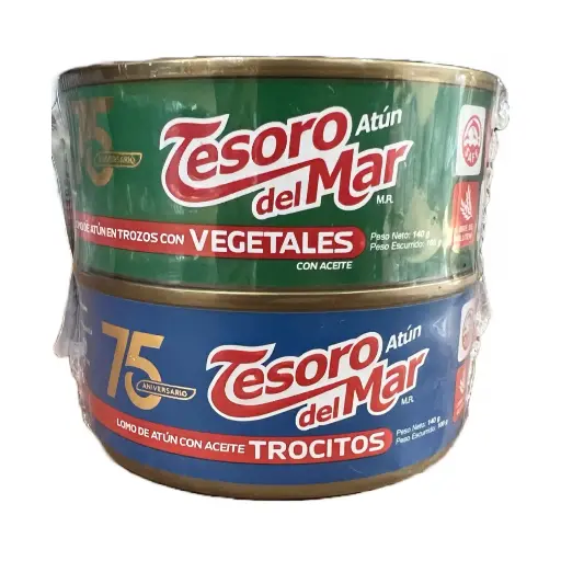Atun Tesoro del Mar Troc.+Veg. 140g 2pack (Caja24p.)