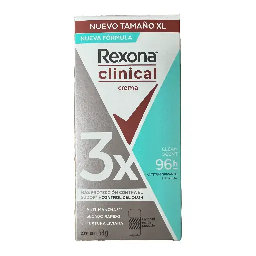 Deso. Rexona•Clinical Mujer XL Clean Scent (CAJA12u.)