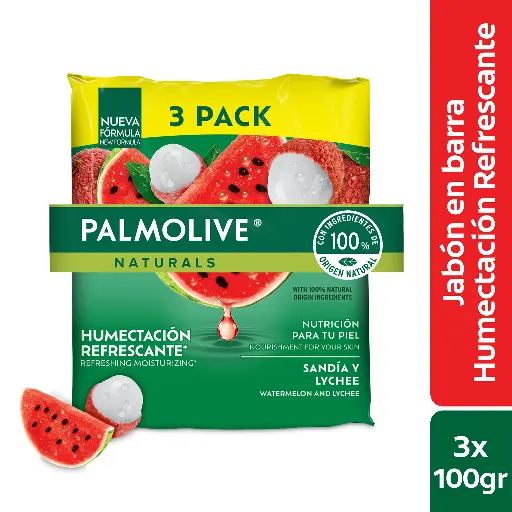 Jabon Palmolive Sandia y lychee 3Pack (Caja32u.)