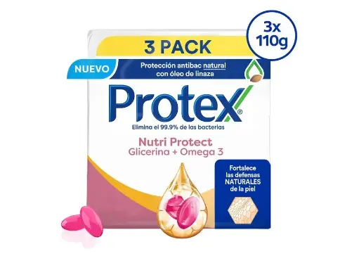 Jabon Protex Omega 3 3Pack (Caja32u.)