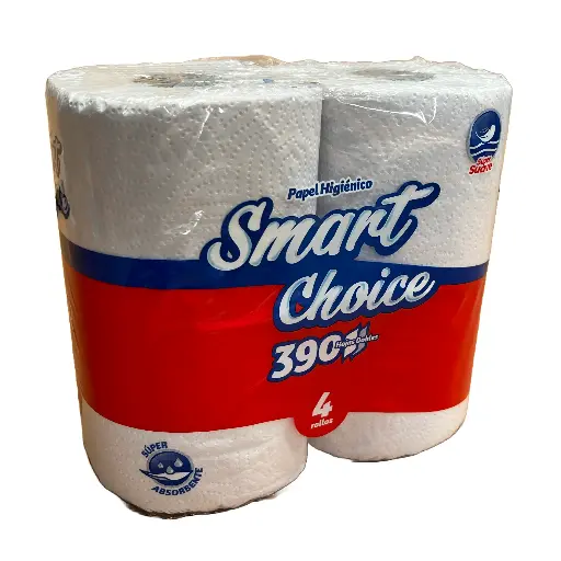 Papel Hig. Smart Choice 390HD 4Rollos (Bulto12u.)