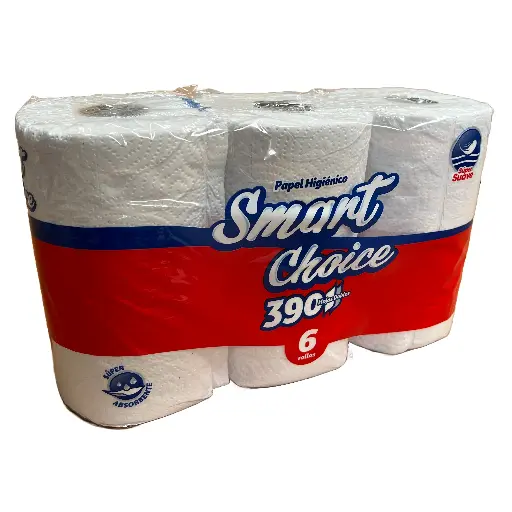 Papel Hig. Smart Choice 390HD 6Rollos (Bulto8u.)