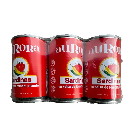 Sardina Aurora Picante 140g. 3Pack (Caja16u.) 